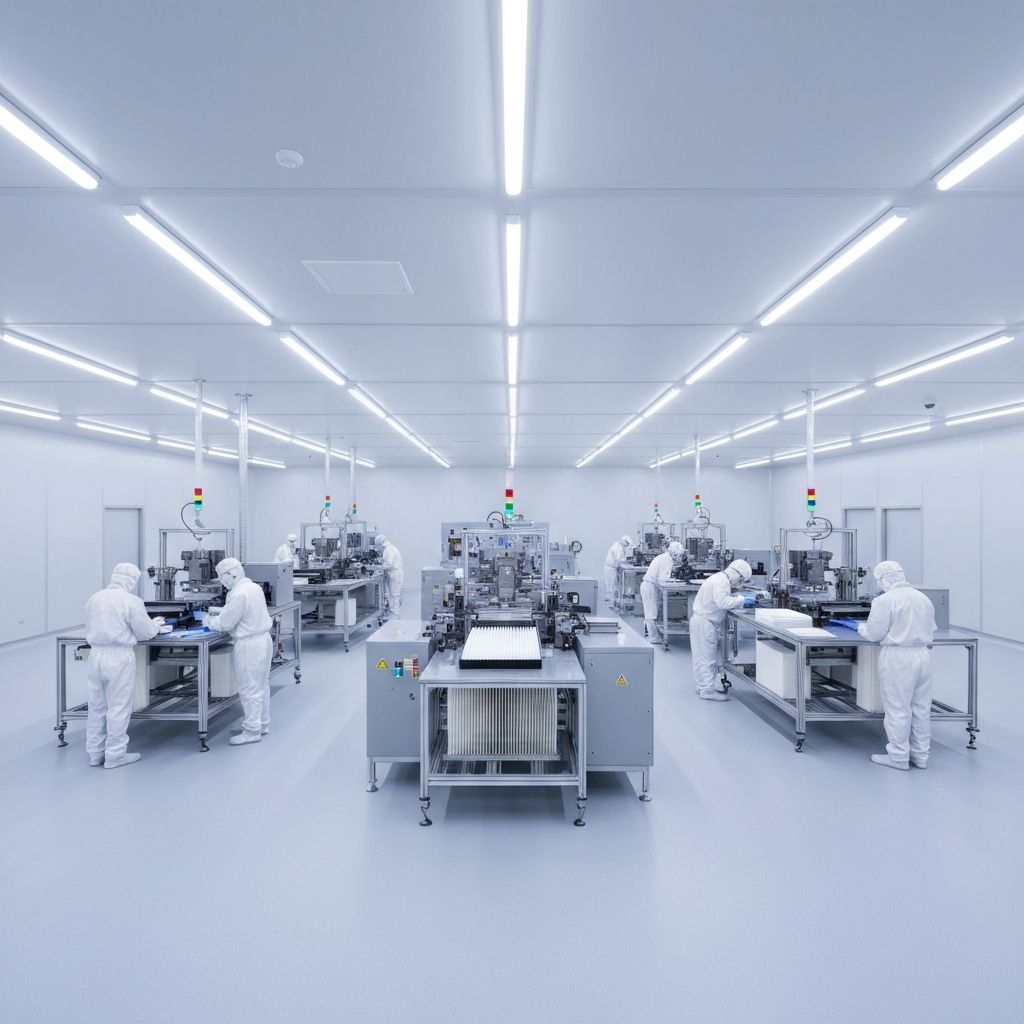 Modern cleanroom manufacturing facility